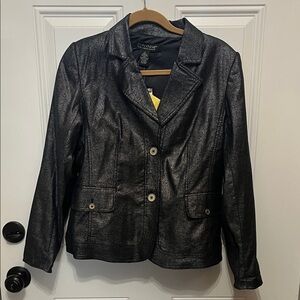 Dialogue Women's Shimmering Blue Blazer NWT